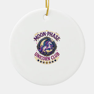 Eenhoorn Maanfase Eenhoorn Club Commercieel Shirt  Keramisch Ornament