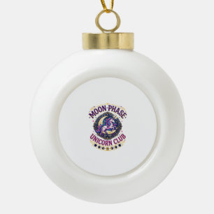 Eenhoorn Maanfase Eenhoorn Club Commercieel Shirt  Keramische Bal Ornament