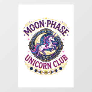 Eenhoorn Maanfase Eenhoorn Club Commercieel Shirt Raamsticker