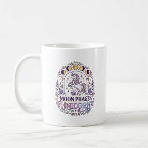 Eenhoorn Maanfasen Eenhoorn Wit Achtergrond Shirt Koffiemok