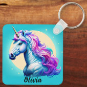  eenhoorn maanlicht: Jouw naam in sterren Sleutelhanger (Achterkant)