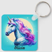  eenhoorn maanlicht: Jouw naam in sterren Sleutelhanger (Achterkant)