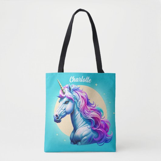  eenhoorn maanlicht: Jouw naam in sterren Tote Bag (Voorkant)