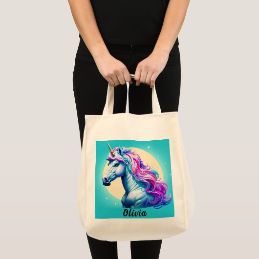 eenhoorn maanlicht: Jouw naam in sterren Tote Bag (Voorkant (product))