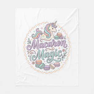 Eenhoorn Macaron Magie Whimsical T-Shirt Ontwerp_1 Fleece Deken