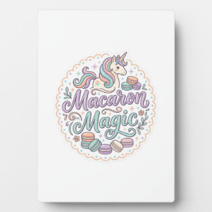 Eenhoorn Macaron Magie Whimsical T-Shirt Ontwerp_1 Fotoplaat