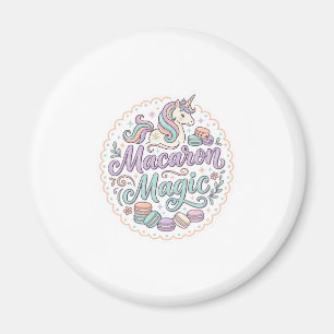 Eenhoorn Macaron Magie Whimsical T-Shirt Ontwerp_1 Magneet