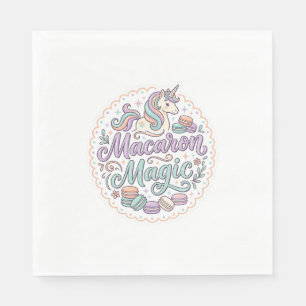 Eenhoorn Macaron Magie Whimsical T-Shirt Ontwerp_1 Servet