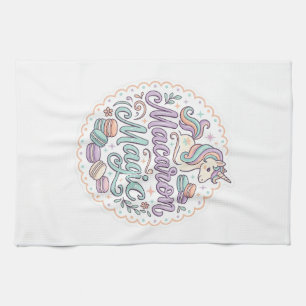 Eenhoorn Macaron Magie Whimsical T-Shirt Ontwerp_1 Theedoek