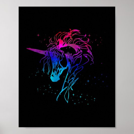 Eenhoorn Magic Horse Fantasy Art Love Graph Poster (Voorkant)