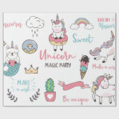Eenhoorn Magic Party Cadeaupapier (Vlak)