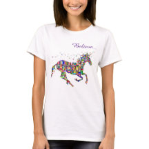 Eenhoorn Magie Geloof Pixel Dames T-shirt