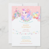 Eenhoorn Magisch Meisje Verjaardagsfeest Kaart (Voorkant)