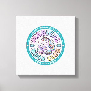 Eenhoorn Magische Boekclub Grappige T-shirt Grafis Canvas Afdruk