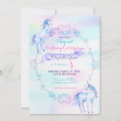 Eenhoorn Magische Fantasy Regenboog Aqua Roze Lave Kaart (Voorkant)