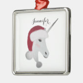 Eenhoorn Magische Kerstmis Gepersonaliseerd Metalen Ornament (Links)
