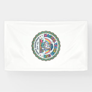 Eenhoorn Magische Leraar Club Grappig Cadeau Ontwe Spandoek