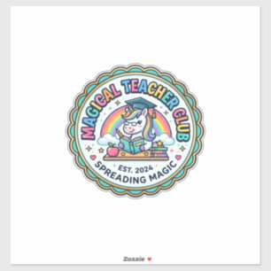 Eenhoorn Magische Leraar Club Grappig Cadeau Ontwe Sticker