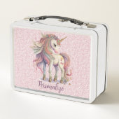 Eenhoorn Magische Regenboog Kleuren Roze Glitter (Achterkant)