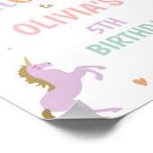 Eenhoorn Magische Regenboog Meisje Verjaardag Welk Poster (Hoek)