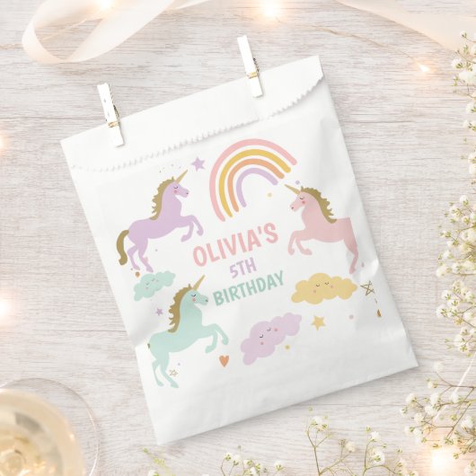 Eenhoorn Magische Regenboog Viering Meisje Verjaar Bedankzakje (Geknipt)