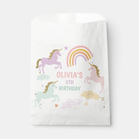 Eenhoorn Magische Regenboog Viering Meisje Verjaar Bedankzakje (Voorkant)