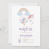Eenhoorn Magische Regenboog Waterverf verjaardag Kaart (Voorkant)