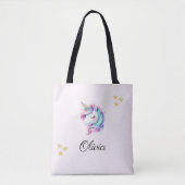 Eenhoorn Magische Schattigee Waterverf Tote Bag (Voorkant)