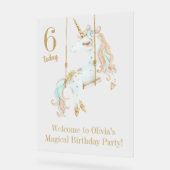 Eenhoorn Magische Verjaardagsfeest Welkom Acryl Bord (Hoek)