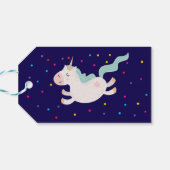 Eenhoorn magische viering verjaardag kinder cadeaulabel (Achterkant Horizontaal)