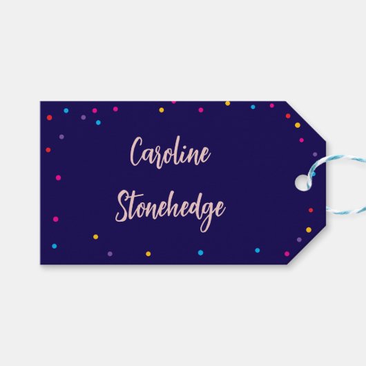 Eenhoorn magische viering verjaardag kinder cadeaulabel (Voorkant (Horizontaal))