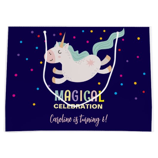 Eenhoorn magische viering verjaardag kinder groot cadeauzakje (Voorkant)