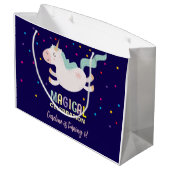 Eenhoorn magische viering verjaardag kinder groot cadeauzakje (Achterkant Gekanteld)