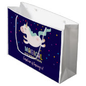 Eenhoorn magische viering verjaardag kinder groot cadeauzakje (Voorkant Gekanteld)