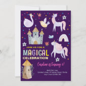 Eenhoorn magische viering verjaardag kinder kaart (Voorkant)