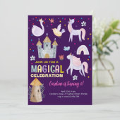 Eenhoorn magische viering verjaardag kinder kaart (Staand voorkant)