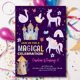 Eenhoorn magische viering verjaardag kinder kaart
