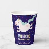 Eenhoorn magische viering verjaardag kinder papieren bekers (Voorkant)