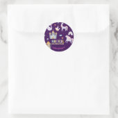 Eenhoorn magische viering verjaardag kinder ronde sticker (Tas)