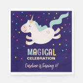 Eenhoorn magische viering verjaardag kinder servet (Voorkant)