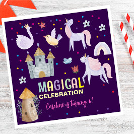 Eenhoorn magische viering verjaardag kinder servet