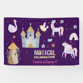 Eenhoorn magische viering verjaardag kinder spandoek