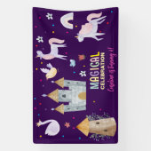 Eenhoorn magische viering verjaardag kinder spandoek (Verticaal)