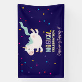 Eenhoorn magische viering verjaardag kinder spandoek (Verticaal)