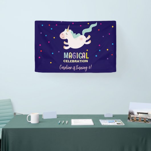 Eenhoorn magische viering verjaardag kinder spandoek (Beurs)