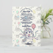 Eenhoorn Magische Viering Verjaardagsfeest Bedankkaart (Staand voorkant)