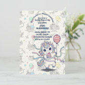 Eenhoorn Magische Viering Verjaardagsfeest Kaart (Staand voorkant)