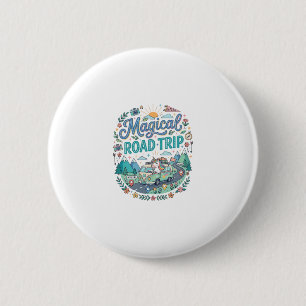 Eénhoorn Magische Wegreis Printklaar POD Kunstwerk Ronde Button 5,7 Cm
