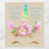 Eenhoorn Magische Wijn of Juice Flessenetiket Wijn Etiket (Enkel label)