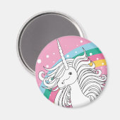 EENHOORN MAGNEET ROZE (Voorkant / Achterkant)